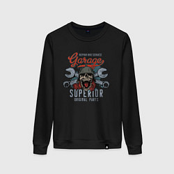 Свитшот хлопковый женский Garage superior, цвет: черный