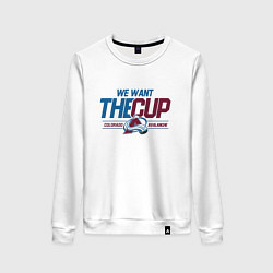 Свитшот хлопковый женский Colorado Avalanche we want the cup Колорадо Эвелан, цвет: белый