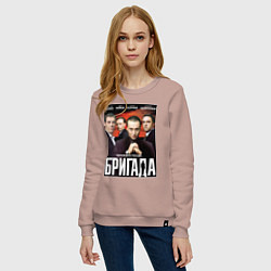 Свитшот хлопковый женский БРИГАДА Постер, цвет: пыльно-розовый — фото 2
