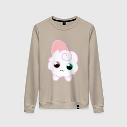 Свитшот хлопковый женский Toca Kitchen котик, цвет: миндальный
