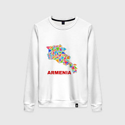 Свитшот хлопковый женский Armenian Color, цвет: белый
