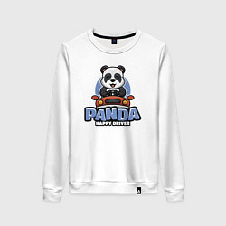 Свитшот хлопковый женский Panda Happy driver, цвет: белый