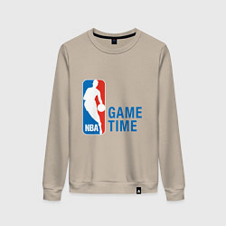 Свитшот хлопковый женский NBA Game Time, цвет: миндальный