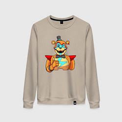 Свитшот хлопковый женский Five Nights at Freddys: Security Breach - Глэмрок, цвет: миндальный