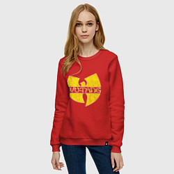 Свитшот хлопковый женский Wu tang logo, цвет: красный — фото 2