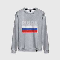Свитшот хлопковый женский Russia - Россия, цвет: меланж