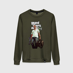 Свитшот хлопковый женский GTA 5 Money bag, цвет: хаки