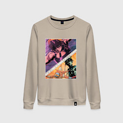 Свитшот хлопковый женский Наранча Гирга из ДжоДжо, цвет: миндальный