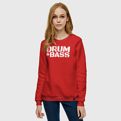 Свитшот хлопковый женский DRUMMER БАРАБАНЩИК, цвет: красный — фото 2
