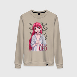 Свитшот хлопковый женский Elfen lied Lucy, цвет: миндальный