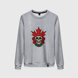 Свитшот хлопковый женский Canada Skull, цвет: меланж