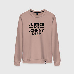 Свитшот хлопковый женский Справедливость для Джонни Деппа, цвет: пыльно-розовый