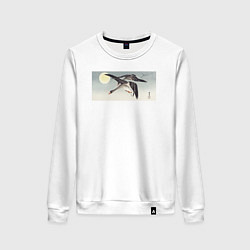 Женский свитшот Birds at Full Moon Гуси при свете луны