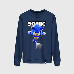 Свитшот хлопковый женский Sonic the Hedgehog 2022, цвет: тёмно-синий