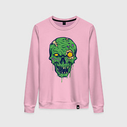 Свитшот хлопковый женский Зелёный зомби, цвет: светло-розовый