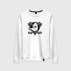 Свитшот хлопковый женский Anaheim Ducks Анахайм Дакс Серый, цвет: белый