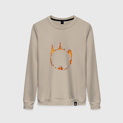 Свитшот хлопковый женский Dark Souls Знак тьмы, цвет: миндальный