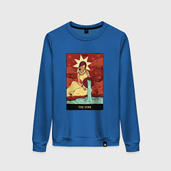 Свитшот хлопковый женский Звезда карта Таро The Star Tarot Card, цвет: синий