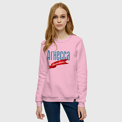 Свитшот хлопковый женский Агнесса Limited Edition, цвет: светло-розовый — фото 2