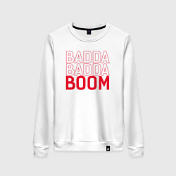 Свитшот хлопковый женский Badda Badda Boom, цвет: белый