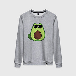 Свитшот хлопковый женский Avo cat o в очках, цвет: меланж