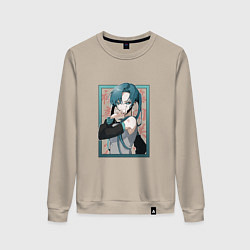 Свитшот хлопковый женский Hatsune Miku Drain, цвет: миндальный