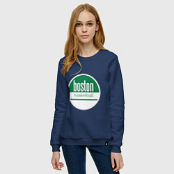 Свитшот хлопковый женский Boston Basketball, цвет: тёмно-синий — фото 2