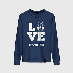 Свитшот хлопковый женский Sporting Love Classic, цвет: тёмно-синий