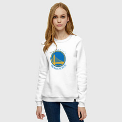 Свитшот хлопковый женский Голден Стэйт Уорриорз NBA, цвет: белый — фото 2