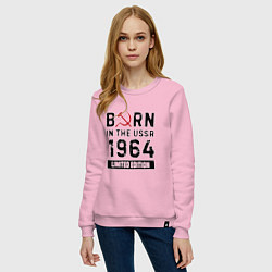 Свитшот хлопковый женский Born In The USSR 1964 Limited Edition, цвет: светло-розовый — фото 2