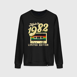 Свитшот хлопковый женский Сделано в 1982 году, ограниченная серия, цвет: черный