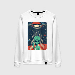 Свитшот хлопковый женский Mars Alien, цвет: белый