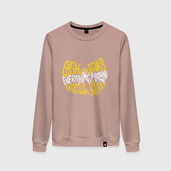Свитшот хлопковый женский CREAM Wu-Tang, цвет: пыльно-розовый