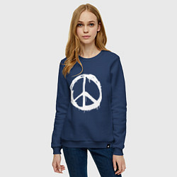 Свитшот хлопковый женский Pacific symbol white, цвет: тёмно-синий — фото 2