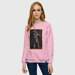 Свитшот хлопковый женский Портрет Робаута Жиллимана в раме, цвет: светло-розовый — фото 2