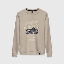 Свитшот хлопковый женский Vintage Moto, цвет: миндальный