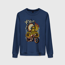 Женский свитшот Множество черепов, байк и надпись