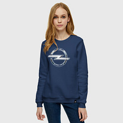 Свитшот хлопковый женский Opel classic theme, цвет: тёмно-синий — фото 2
