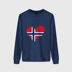 Свитшот хлопковый женский Сердце - Норвегия, цвет: тёмно-синий