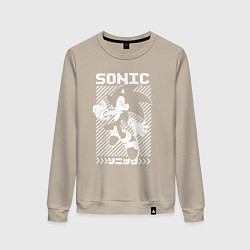Свитшот хлопковый женский Sonic - game, цвет: миндальный