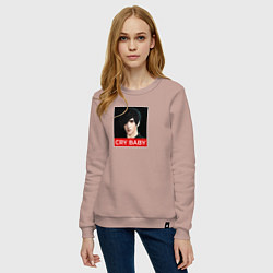 Свитшот хлопковый женский Виктор Cry Baby, цвет: пыльно-розовый — фото 2
