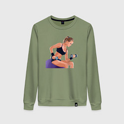 Женский свитшот Фитоняшка на тренировке