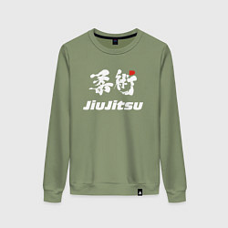 Свитшот хлопковый женский Джиу-джитсу Jiujitsu, цвет: авокадо