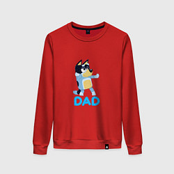 Свитшот хлопковый женский Doggy Dad, цвет: красный
