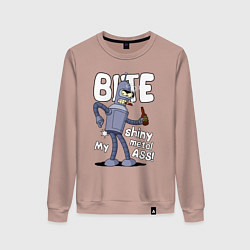 Свитшот хлопковый женский Bender shiny ass, цвет: пыльно-розовый