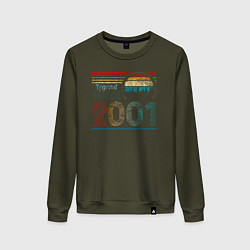 Свитшот хлопковый женский Легенда с 2001 года закат, цвет: хаки