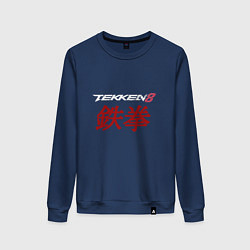 Свитшот хлопковый женский Tekken 8 - logo Japan, цвет: тёмно-синий