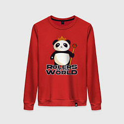 Свитшот хлопковый женский Панда - Правители Мира, цвет: красный