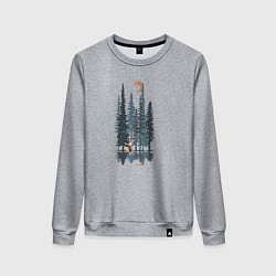 Свитшот хлопковый женский Лисьи Деревья, цвет: меланж
