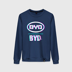 Женский свитшот Значок BYD в стиле glitch